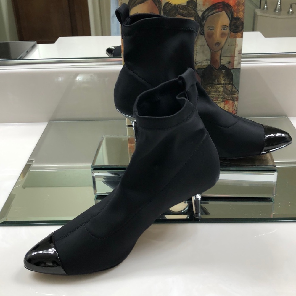 Nanette Black Stretch Ankle Boots